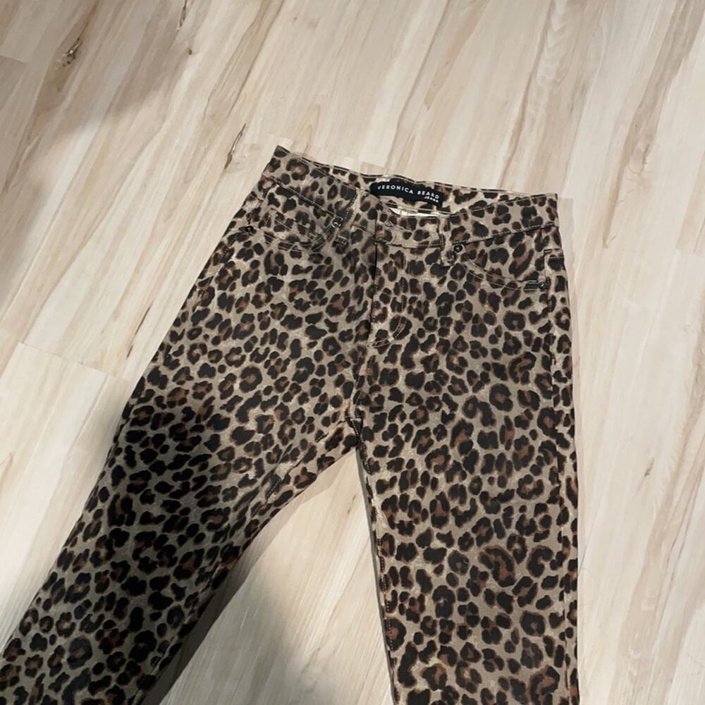 Veronica Beard Brooke Skinny midrise leopard print jeans size 25/0 - Picture 4 of 6
